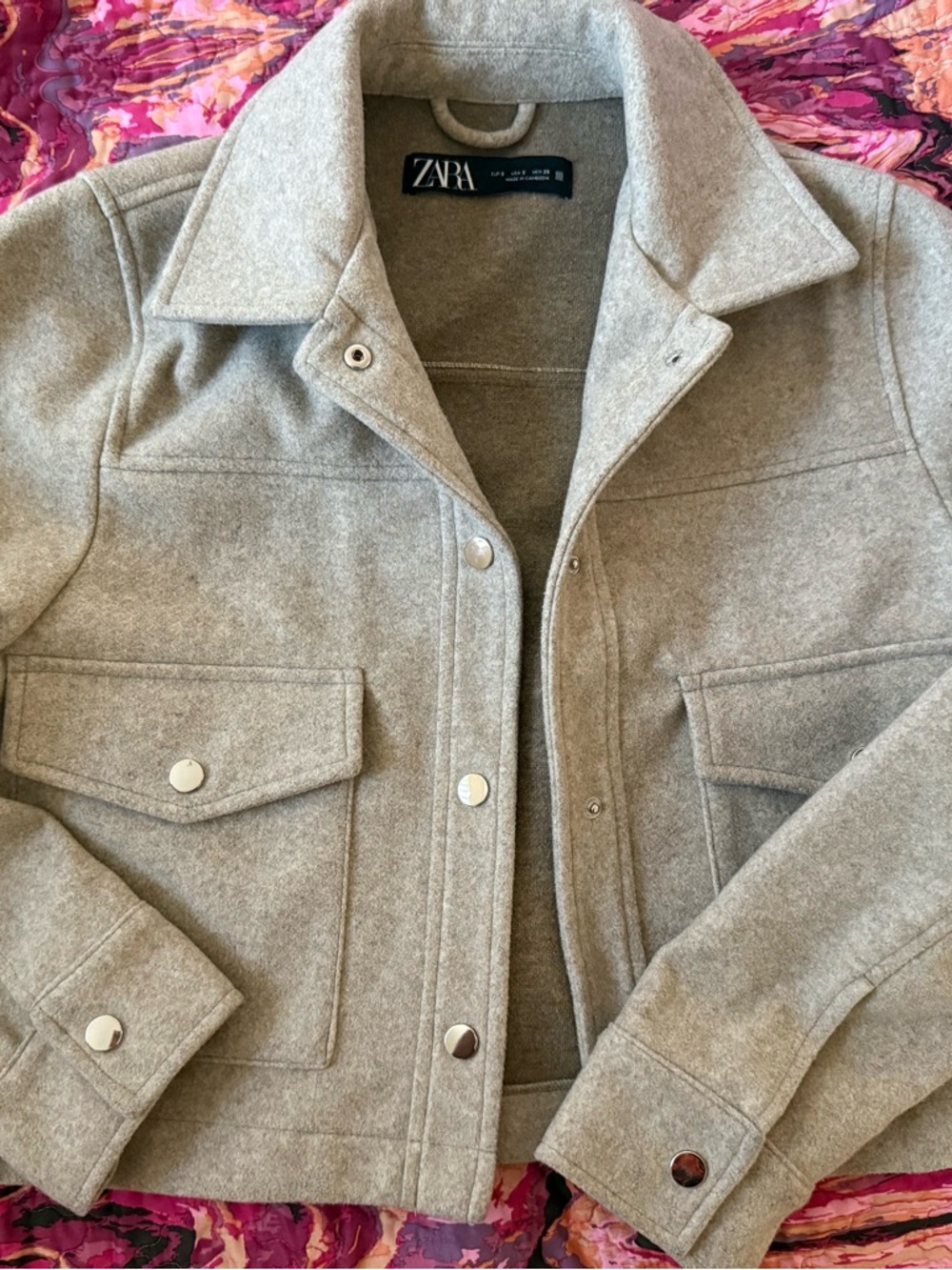 ZARA Light Gray Wool-Blend Jacket